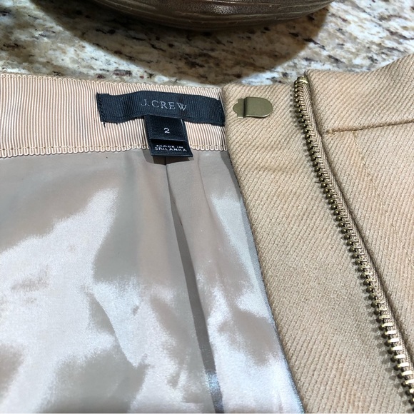 J. Crew 100% Wool Zip Pencil Skirt in Tan 2 - Picture 6 of 11